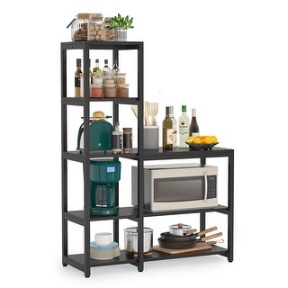 5-Tier L Shaped Kitchen Bakers Rack with Storage Shelf
