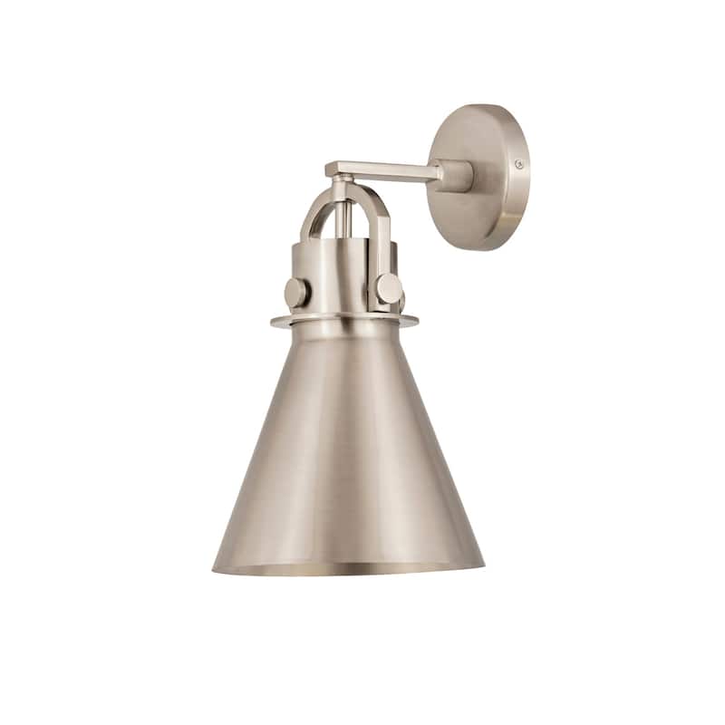 Innovations Lighting 410-1W-15-8 Newton Cone Sconce Newton Cone 15" - Satin Nickel