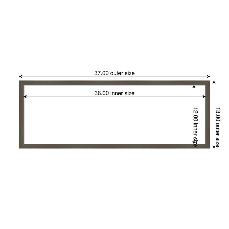 Amanti Art Svelte Clay Grey Framed Dry Erase Magnetic Board - 37 x 13 in - Svelte Clay Grey