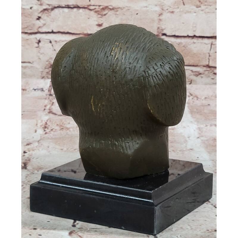 Bronze Pig Boar Head Statue Realistic Farmhouse Sculpture Decor