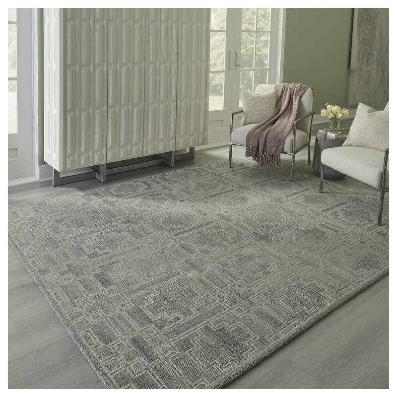 Signature Design by Ashley Jossland Green/Ivory Rug - 92.63" W x 121.25" D x 0.75" H