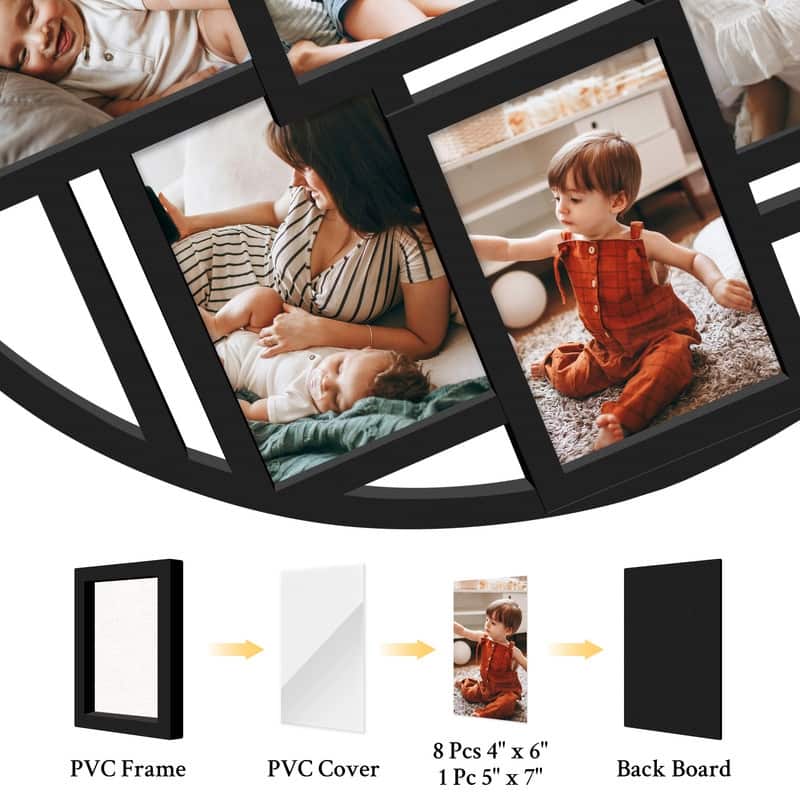Hello Laura 9 Opening Round 4×6 Collage Wall Frame Multi Picture Photo Frame for Wall