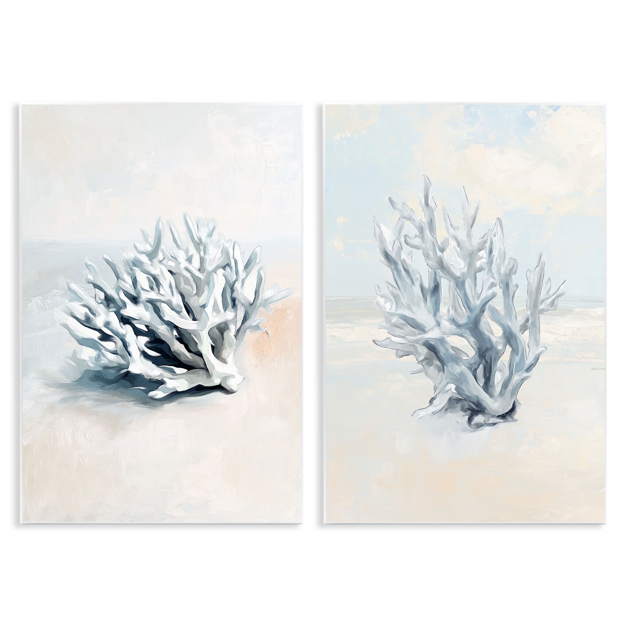 Stupell Faded White Coral Branches Wall Plaque Art Design By Ramona Murdock (Set of 2)