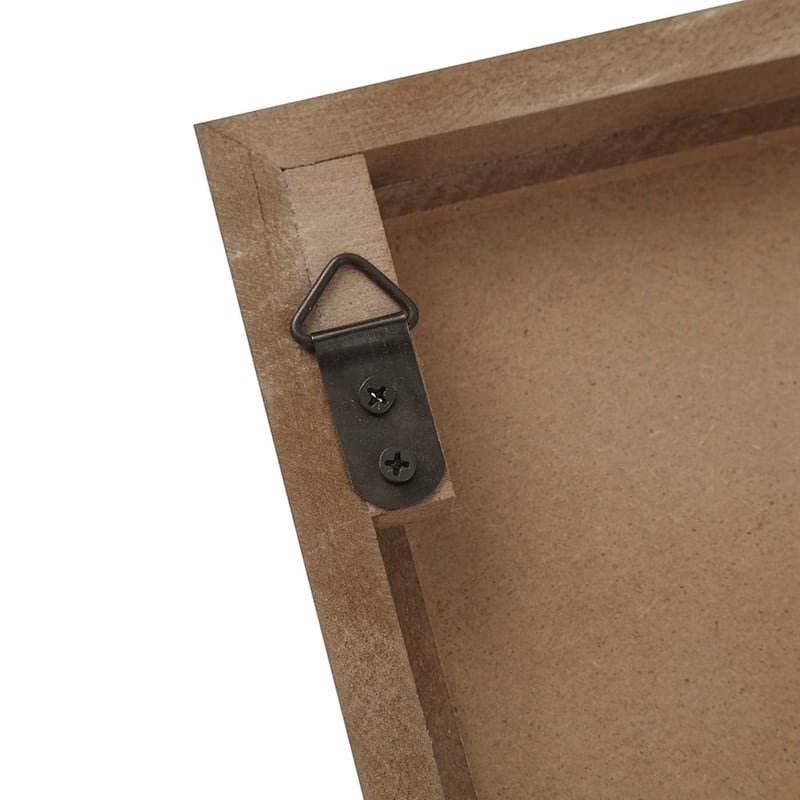 Roomfitters 2-Piece Tropical Palm Leaf Carved Wood Wall Decor Set, Dark Brown and White Botanical Dimensional Art