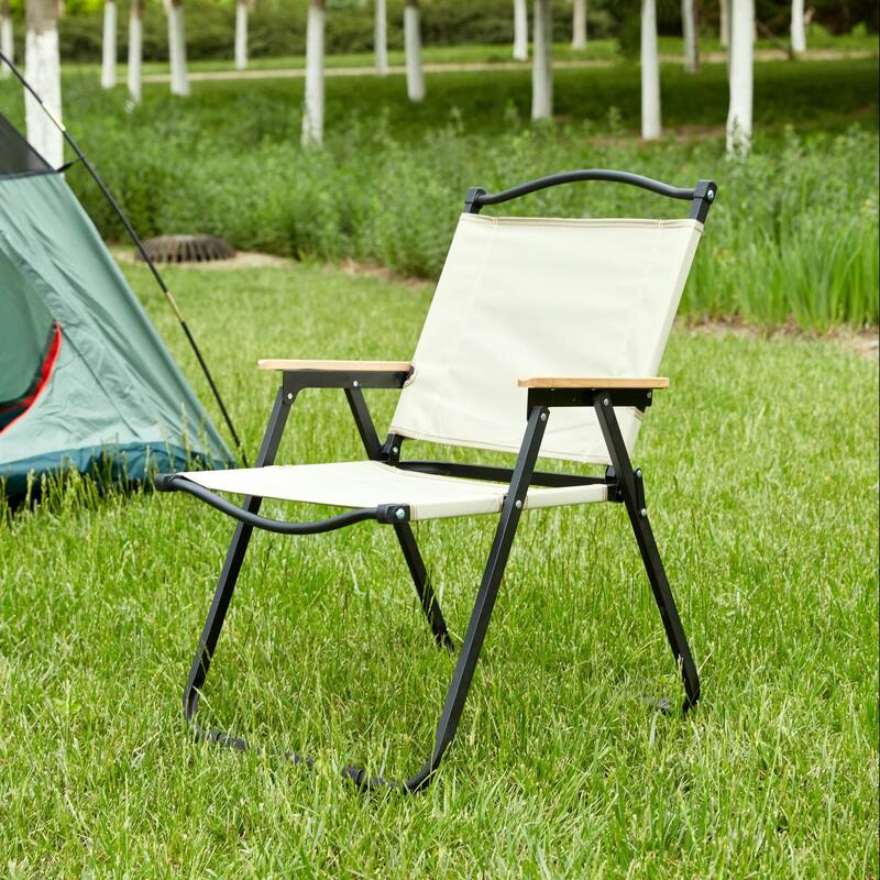 Beige 1-Piece Folding Outdoor Chair