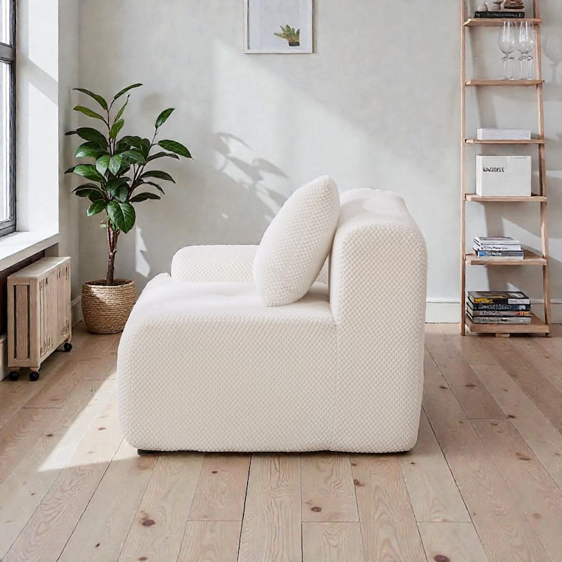 73" Modular Sectional Loveseat, Tufted 2-Seater Cloud Couch with Pillows, Boneless Foam Convertible Sofa for Living Room