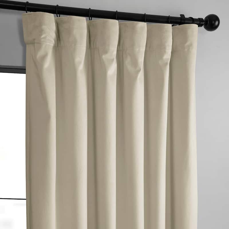 Exclusive Fabrics Basic Deluxe Velvet Room Darkening Curtain Pair - 2 Panels Window Curtains