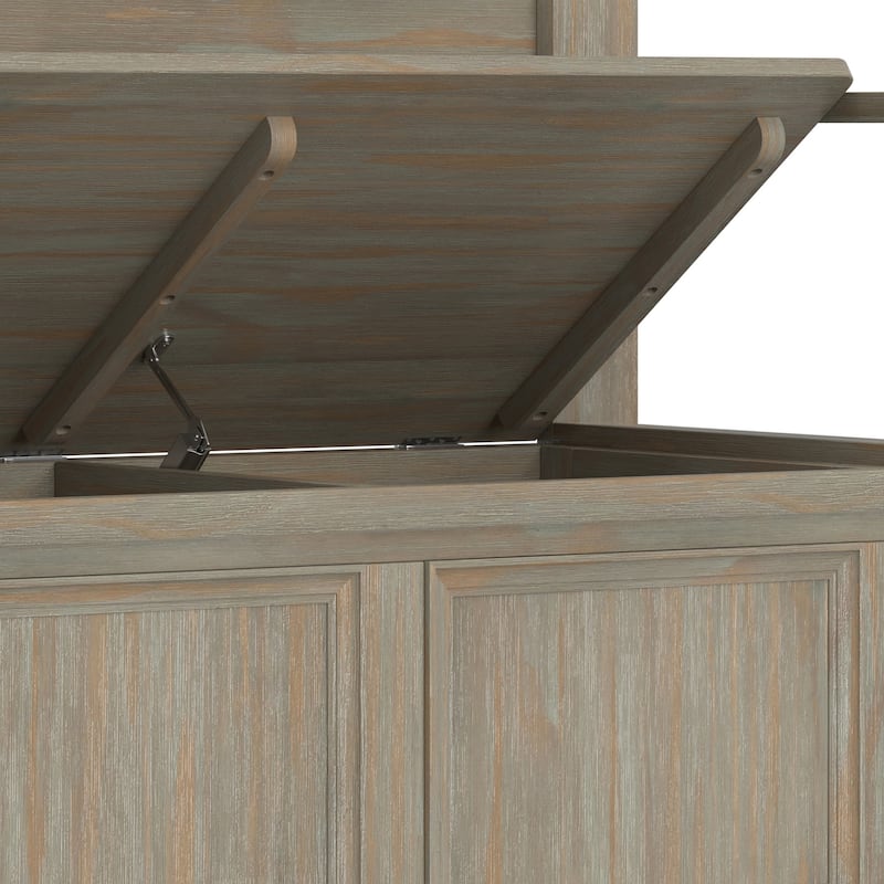 WYNDENHALL Halifax SOLID WOOD 36 inch Wide Transitional Small Entryway Storage Bench -  17"D x 36" W x 27.8"H