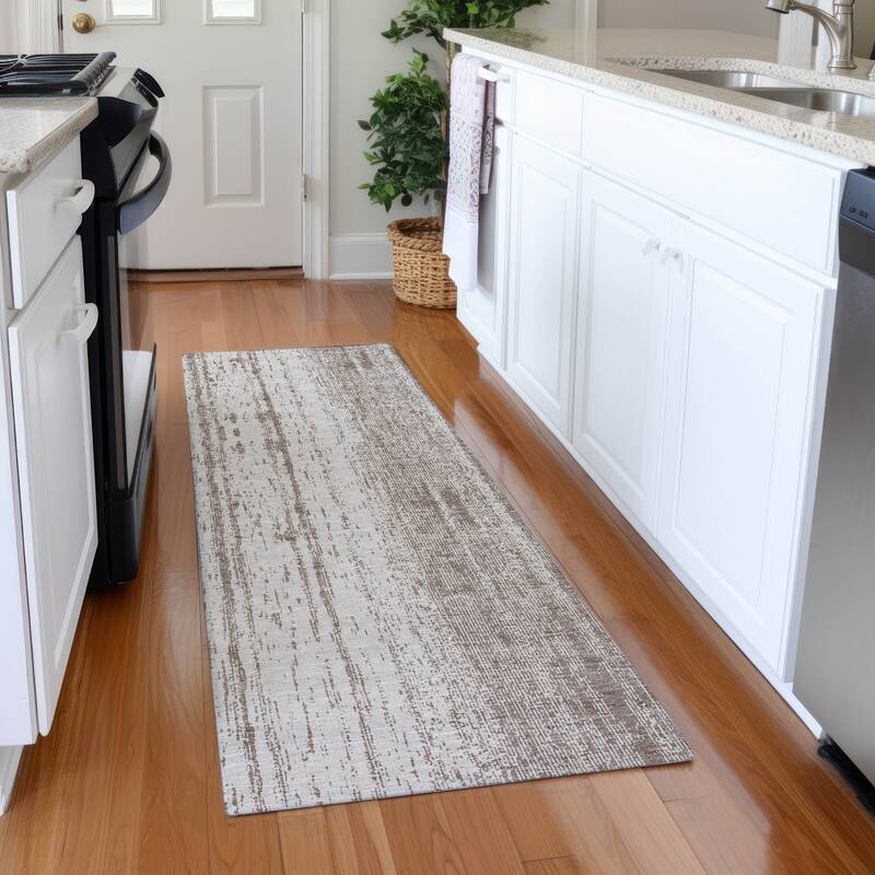 Premium Washable Super Soft Transitional Ombre Mayfield Rug - Taupe - 2'3" x 7'6"