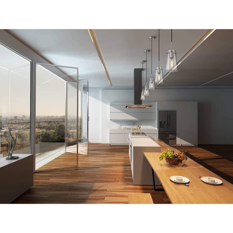 Kira by Z-Lite 1 Light Pendant in Brushed Nickel with Clear Glass Shade