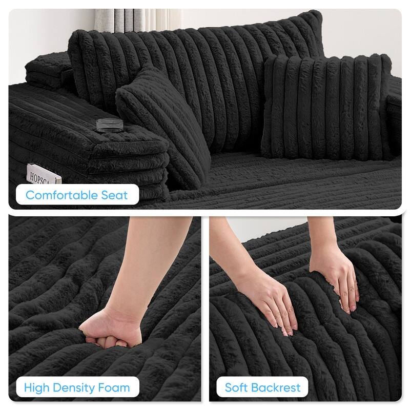 Mixoy Modern Corduroy Fabric Sofa Bed Chair,Single Sofa Chair With Cup Holders,Wide Armrests,Sleeper For Apartment