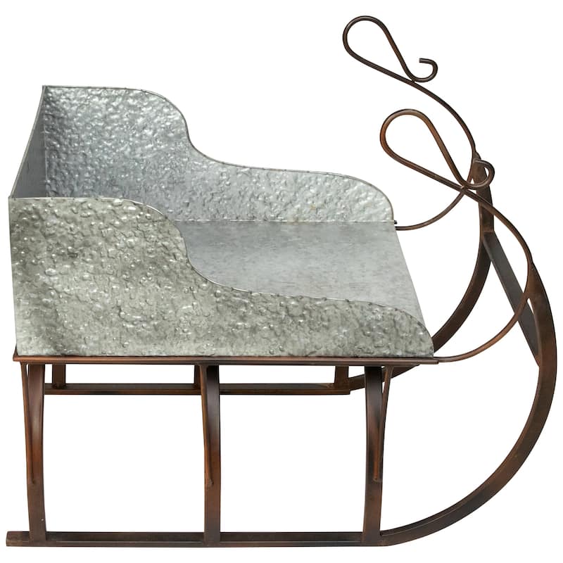 Galvanized Metal Christmas Sleigh Tabletop Decoration - 24.5"