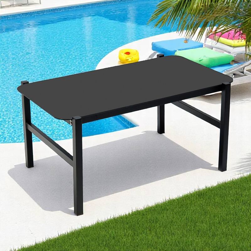 Modular Multi-Person Outdoor Sofa Set with Tempered Glass Table - Ideal for Garden, Backyard, and Balcony
