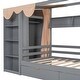 preview thumbnail 9 of 13, Twin size House Bed with 2 Drawers,Storage Shelf and Wardrobe