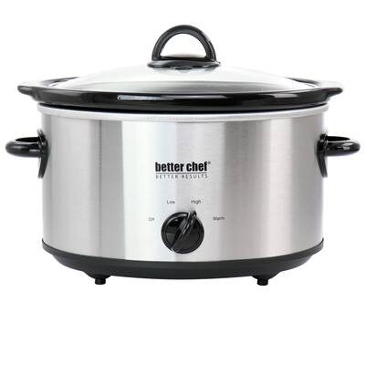 Better Chef 4 Quart Oval Slow Cooker with Removable Stoneware Crock