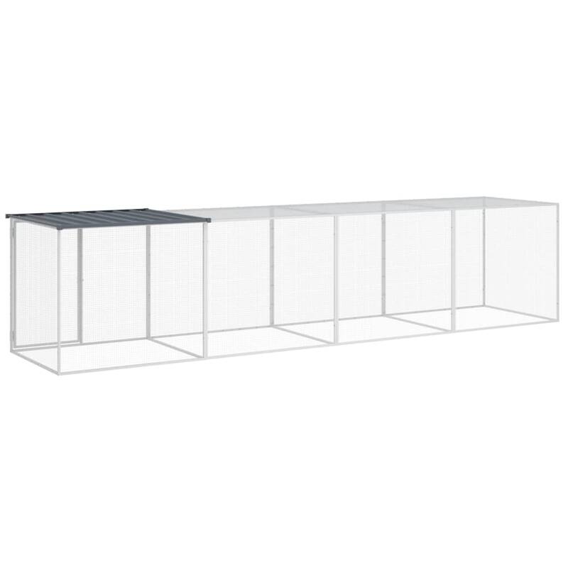 vidaXL Chicken Cage with Roof Light Gray/Anthracite multisize Galvanized Steel