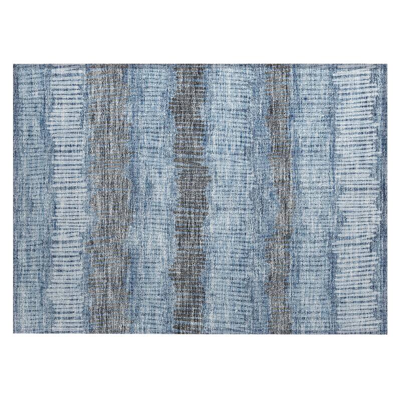 Machine Washable Indoor/ Outdoor Chantille Abstract Stripe Rug