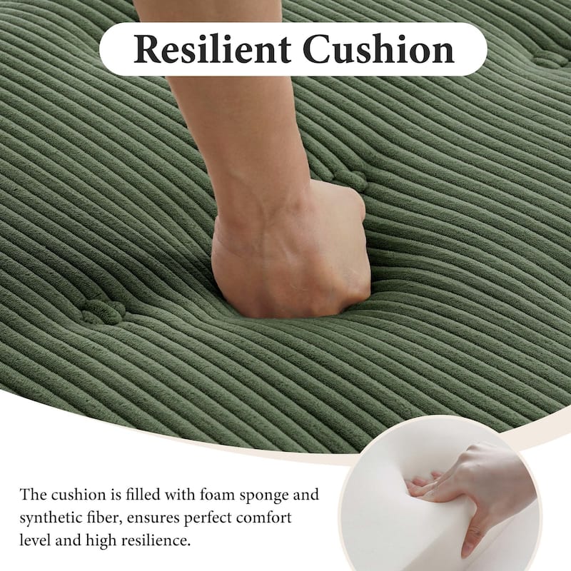 Corduroy Upholstered Modular Corner Sectional Sofa with Reversible Ottoman