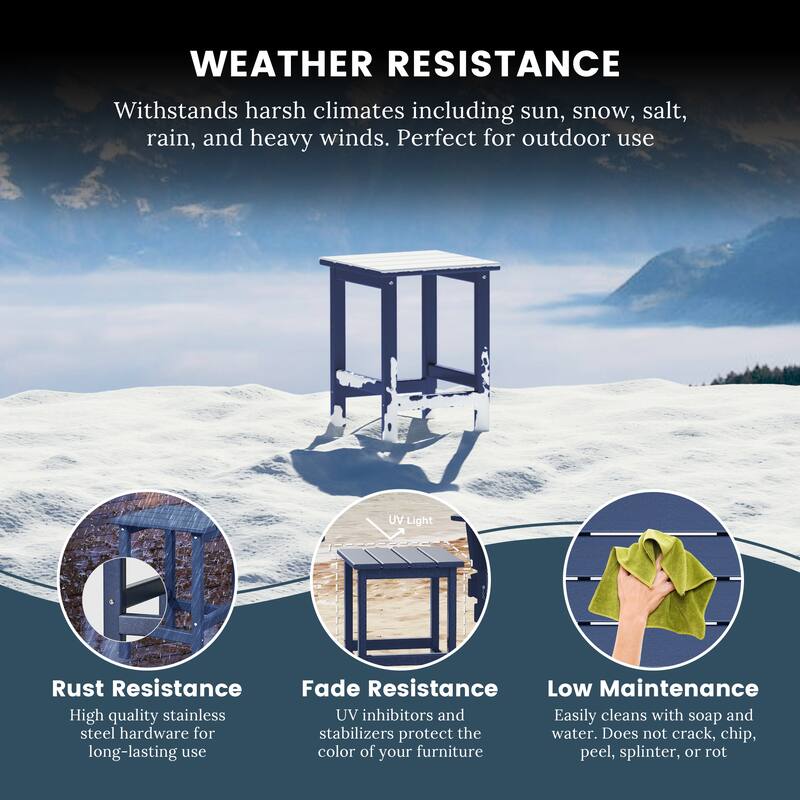 Laguna Hdpe All Weather Outdoor Patio Rocking Chairs With Side Table (3-Piece Set)