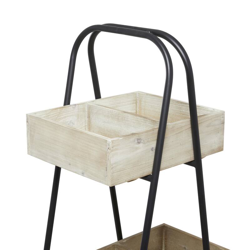 Wood Indoor Outdoor 3 Tier Plantstand - Brown - Roche River Decor