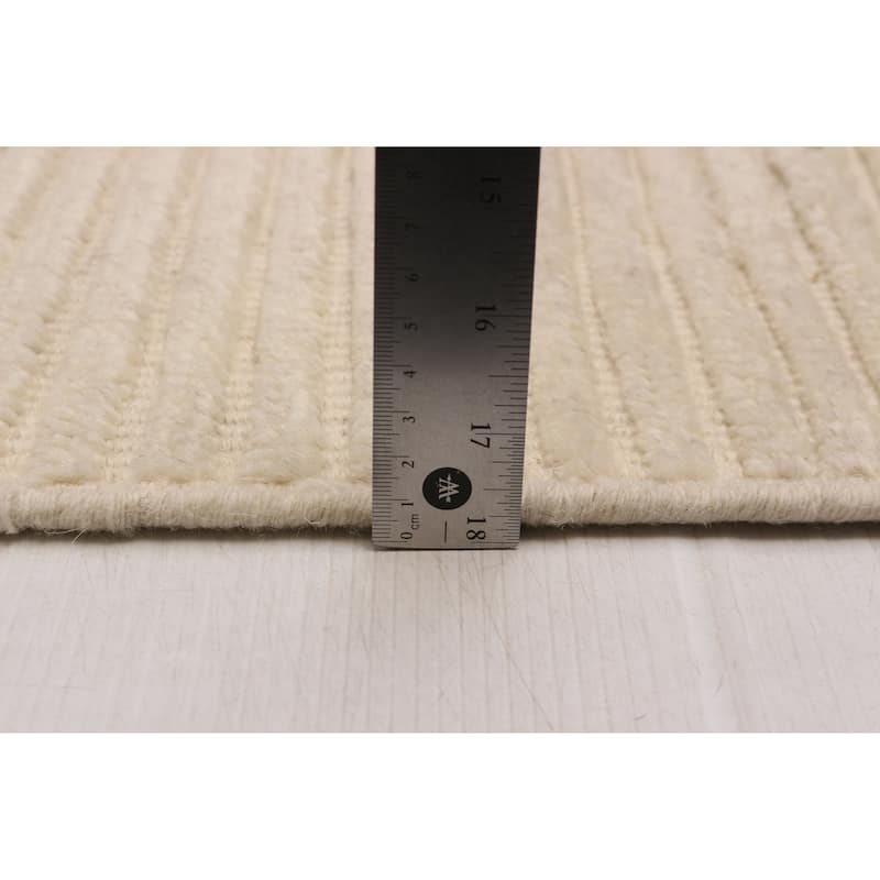 ECARPETGALLERY Hand-knotted Tangier Cream Wool Rug - 8'0 x 9'10