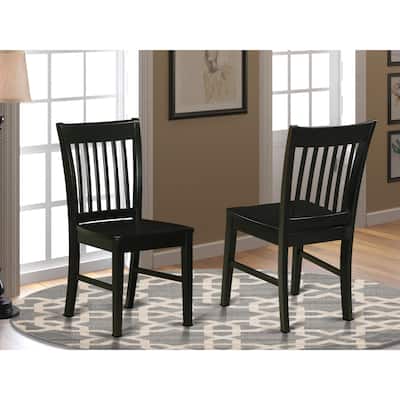 East West Furniture Copper Grove Crone wood Black Wooden Seat Dining Chairs (Set of 2) - NFC-BLK-W