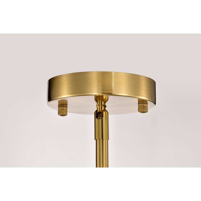 Gethra Split Sphere Brass and Frosted Glass Pendant Ceiling Lamp 2-Light Down Rod