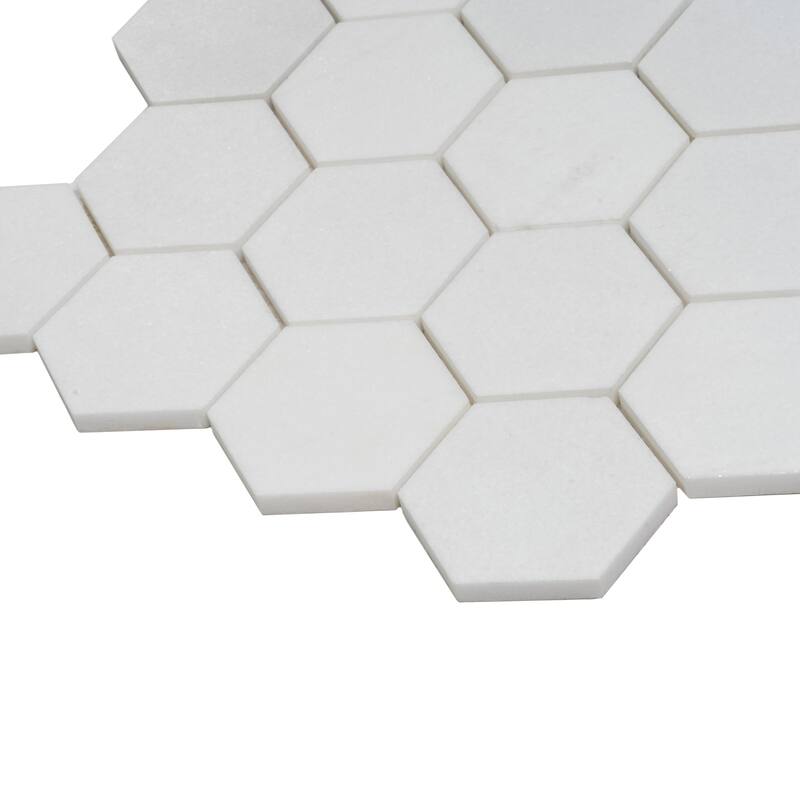 Apollo tile 12 x 12 Nubes Honed Snow White Thassos Honed Marble Tile (4.83 sq ft/case) - 5 Pack