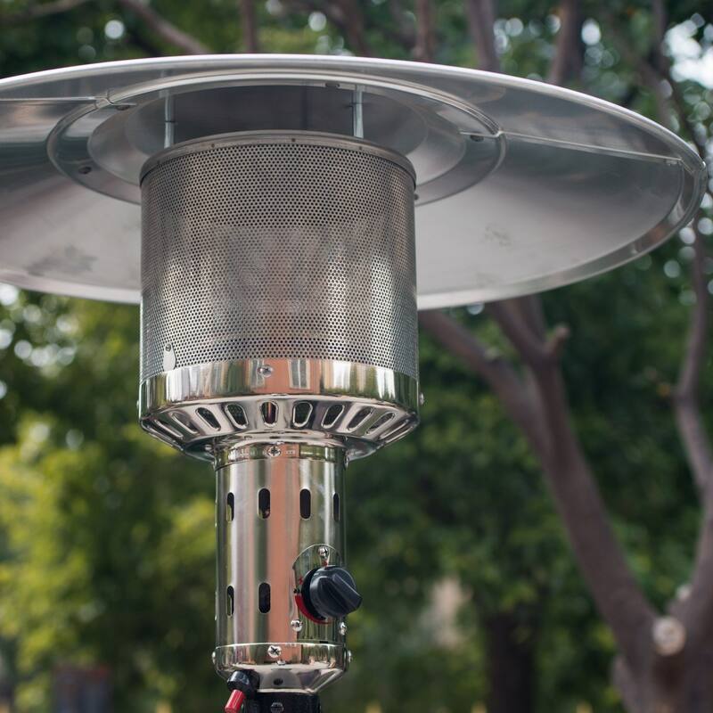 Outdoor Patio Propane Heater with Portable Wheels 47,000 BTU 88 inch Standing Gas Outside Heater