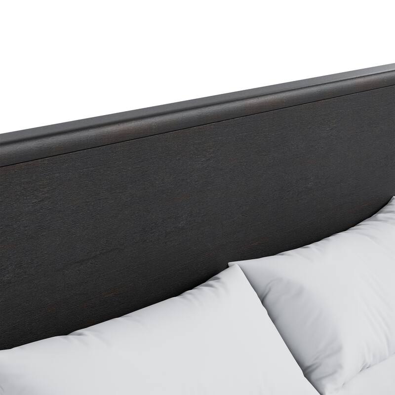 Furniture of America Caelan II Modern Black Solid Wood Panel Bed