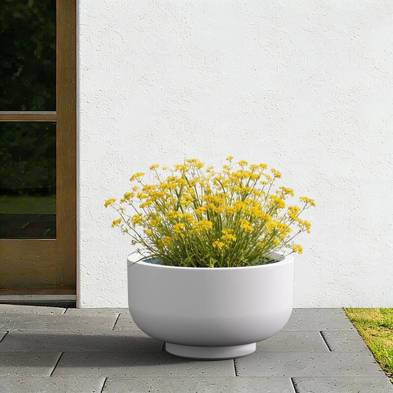 Concrete Planter / Pot Lightweight Planter Bowl with Drainage Holes