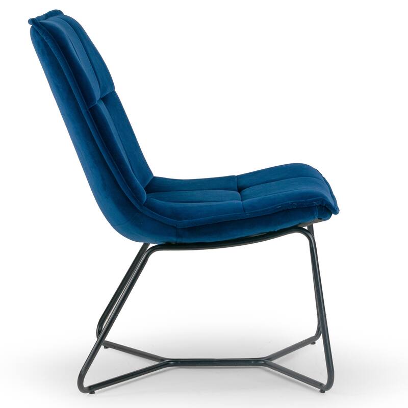 Aurele Armless Accent Chair with Black Metal Legs