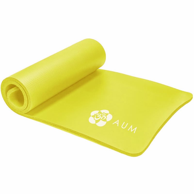 AUM High Density HD Foam Tech Yoga Exercise Mat - 72" x 24" x 1/2"