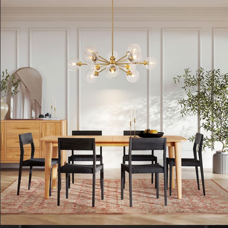 33.5" 12 - Light Mid-Century Brass Sputnik Chandelier for Dining Room - 12 Light