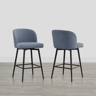 Charlotte Counter Height Swivel Barstool with Metal Legs Set