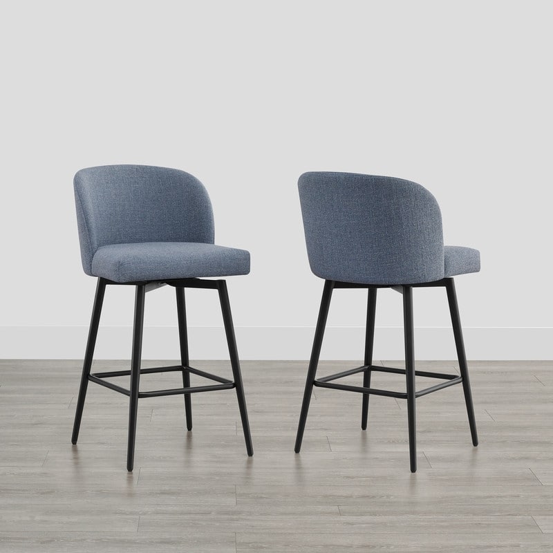 Charlotte Counter Height Swivel Barstool with Metal Legs Set