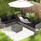 preview thumbnail 8 of 66, EROMMY 6/7 Piece Modular Outdoor Rattan Sofa Set, All-Weather Wicker Patio Furniture with Storage Table, Cushions & Pillows