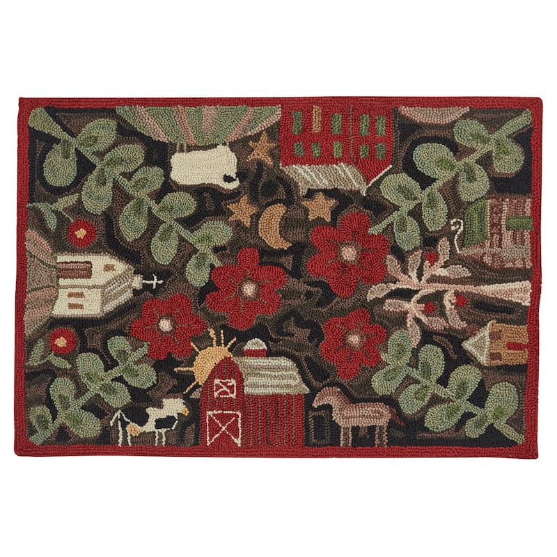 Park Designs Farm Life Hooked Rug 2' x 3' - 2' x 3'