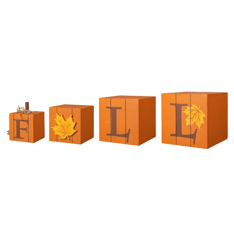 Glitzhome 25.5"H Halloween and Fall Wood Reversible Boxed Porch Decor