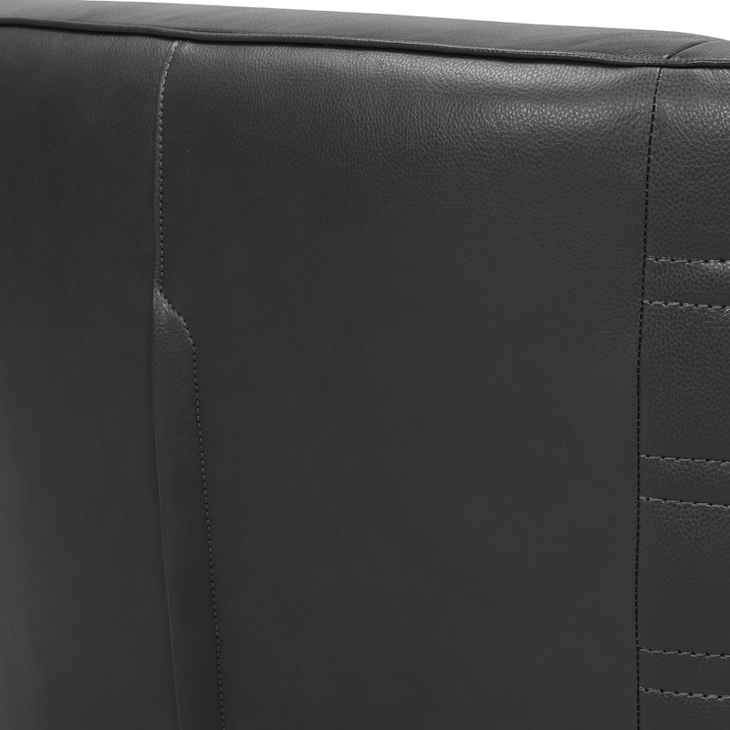 Melanie Pewter or Dove Grey Leather 45-Degree Swivel Accent Chair
