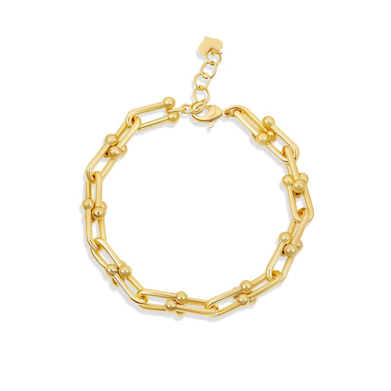 SHYMI Linked U Shape Chain Bracelet - Gold