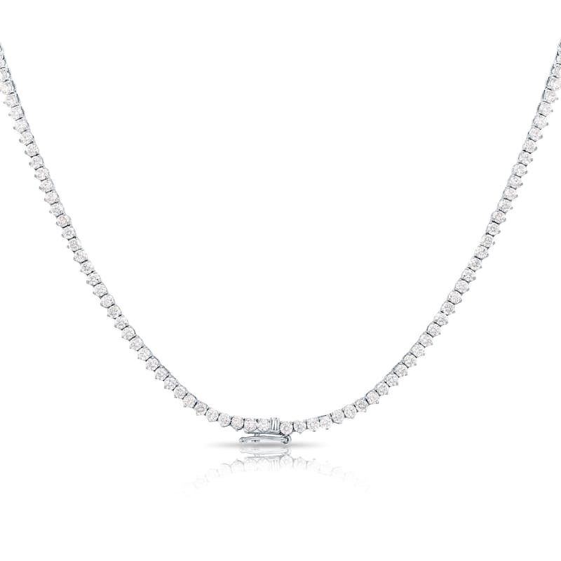 House Of Leon 14K White Gold Graduated Round Diamond Tennis Chain 22.96ct