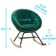preview thumbnail 10 of 32, Modern Velvet Tufted Back Round Accent Rocking Chair for Teenager