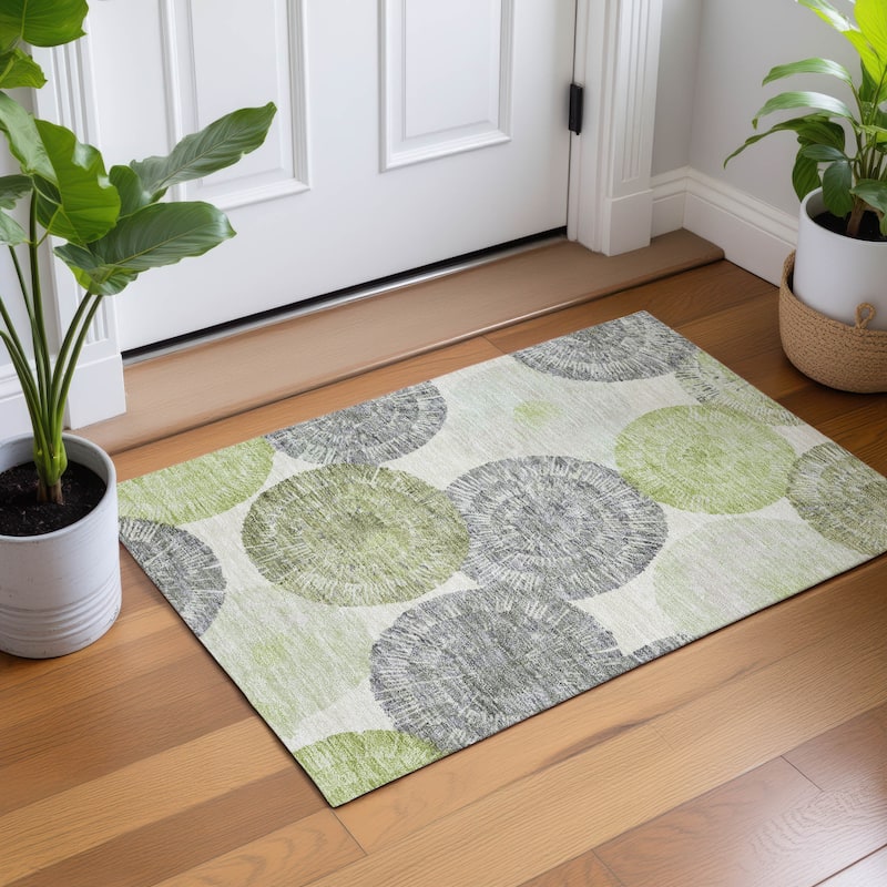 Machine Washable Indoor/ Outdoor Contemporary Devaughn Chantille Rug
