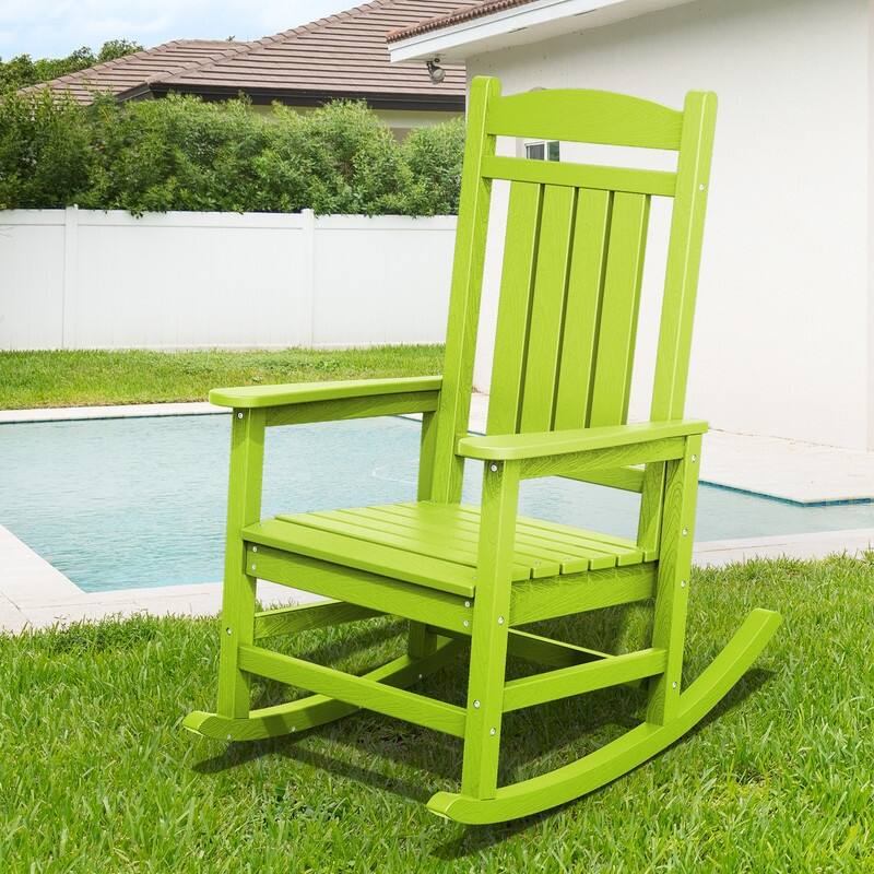 High-Back Oversized Plastic Rocking Chair –Stable & Smooth Glide