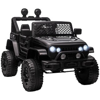 Battery-Powered 12V Kids Ride On Truck with Remote Control, Shock-Absorbing Wheels, Adjustable Speed, and LED Lights