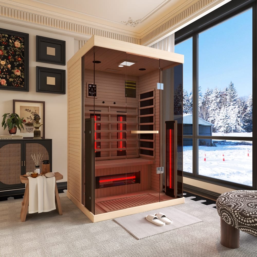 EROMMY up to 3 Person Infrared Sauna with 15-Minute Warm-Up Heater Tube and Carbon Plate