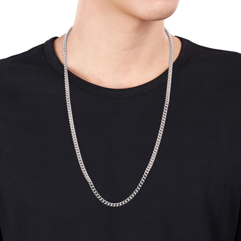 Miadora Sterling Silver Curb Link Necklace