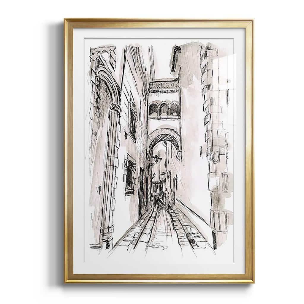 Europe Street Sketches II Premium Framed Print - Ready to Hang