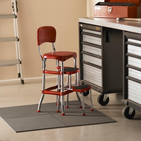 Cosco Retro Vintage Convertible Counter Chair Step Stool On Sale Overstock 8026500 A step stool satisfies this exploratory spirit by providing them with an easy and safe way to reach these areas without falling. cosco retro vintage convertible counter